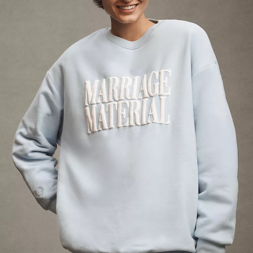 BRIDEMERCH Marriage Material Oversized Crew-Neck Sweatshirt